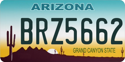 AZ license plate BRZ5662