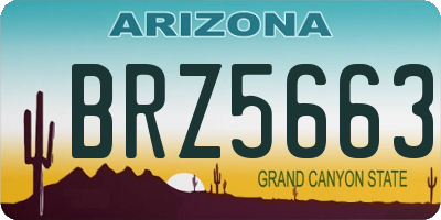 AZ license plate BRZ5663