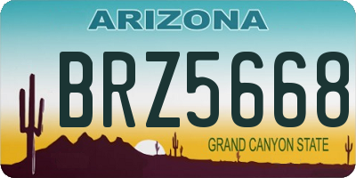 AZ license plate BRZ5668