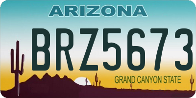 AZ license plate BRZ5673