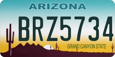 AZ license plate BRZ5734