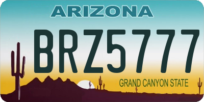 AZ license plate BRZ5777