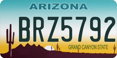 AZ license plate BRZ5792