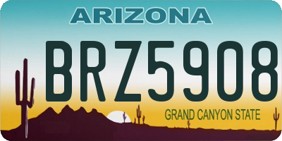 AZ license plate BRZ5908