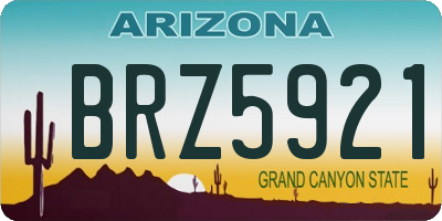 AZ license plate BRZ5921