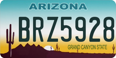 AZ license plate BRZ5928