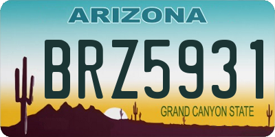 AZ license plate BRZ5931
