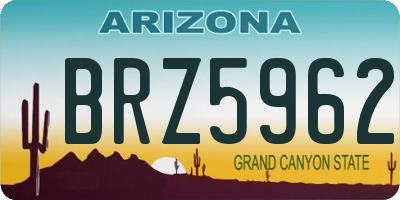 AZ license plate BRZ5962