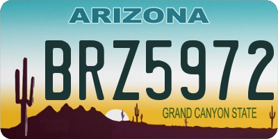 AZ license plate BRZ5972