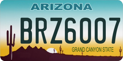 AZ license plate BRZ6007