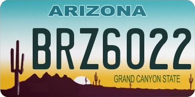 AZ license plate BRZ6022