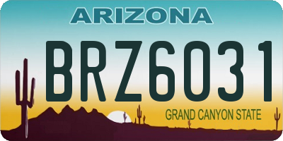 AZ license plate BRZ6031