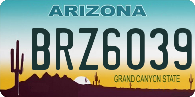 AZ license plate BRZ6039