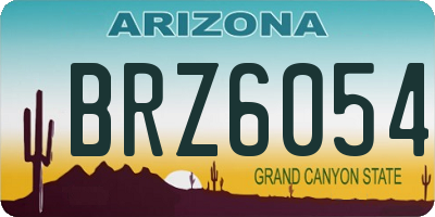 AZ license plate BRZ6054