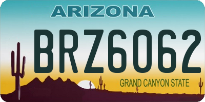 AZ license plate BRZ6062