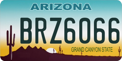 AZ license plate BRZ6066
