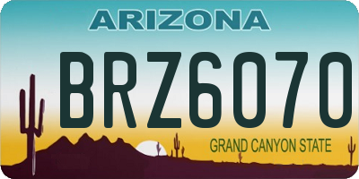 AZ license plate BRZ6070