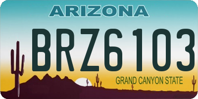 AZ license plate BRZ6103