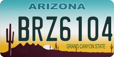 AZ license plate BRZ6104