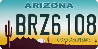 AZ license plate BRZ6108