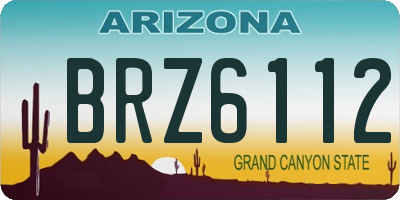 AZ license plate BRZ6112