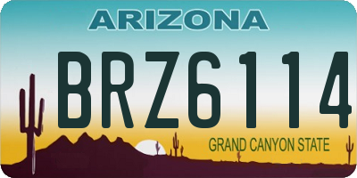 AZ license plate BRZ6114