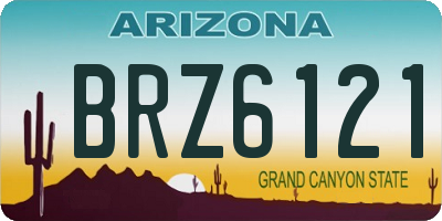 AZ license plate BRZ6121