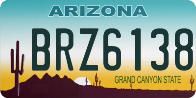 AZ license plate BRZ6138