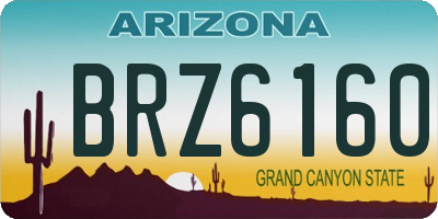 AZ license plate BRZ6160