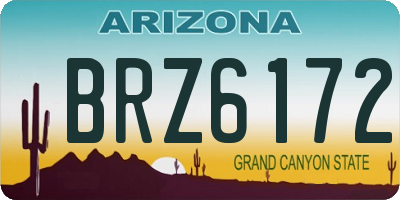 AZ license plate BRZ6172