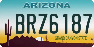 AZ license plate BRZ6187