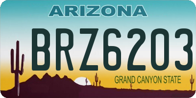 AZ license plate BRZ6203