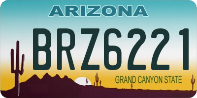 AZ license plate BRZ6221