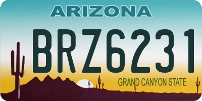 AZ license plate BRZ6231