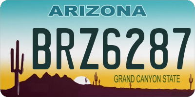 AZ license plate BRZ6287