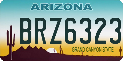 AZ license plate BRZ6323