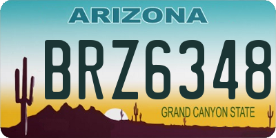 AZ license plate BRZ6348