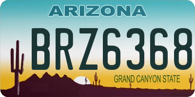 AZ license plate BRZ6368