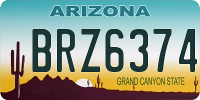 AZ license plate BRZ6374