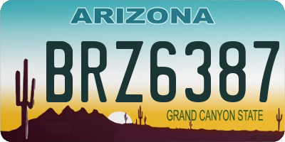 AZ license plate BRZ6387