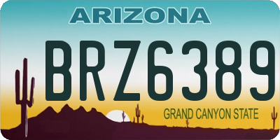 AZ license plate BRZ6389