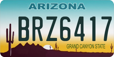 AZ license plate BRZ6417