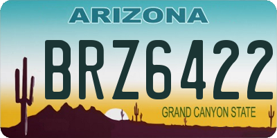 AZ license plate BRZ6422