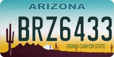 AZ license plate BRZ6433