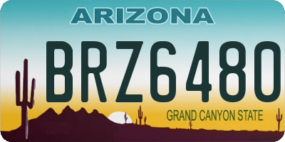 AZ license plate BRZ6480