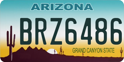 AZ license plate BRZ6486