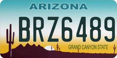 AZ license plate BRZ6489