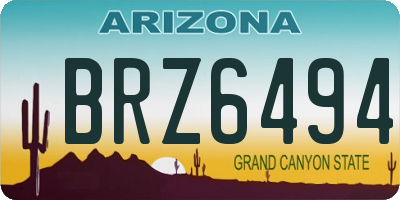 AZ license plate BRZ6494