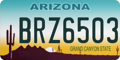 AZ license plate BRZ6503
