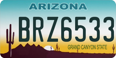 AZ license plate BRZ6533